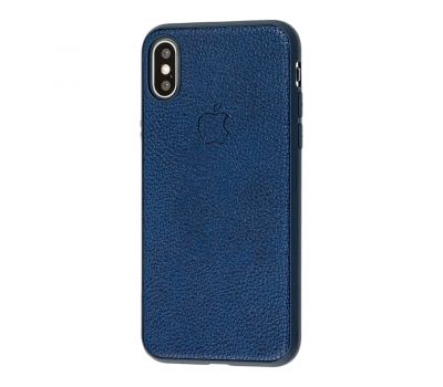 Чохол для iPhone X / Xs Leather cover синій