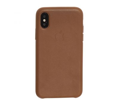 Чохол для iPhone X Silicone case Leather коричневий