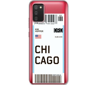 Силіконовий чохол BoxFace Samsung A025 Galaxy A02S Ticket Chicago (41513-cc82)