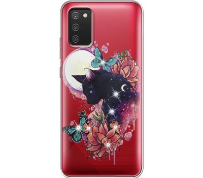 Силіконовий чохол BoxFace Samsung A025 Galaxy A02S Cat in Flowers (941513-rs10)