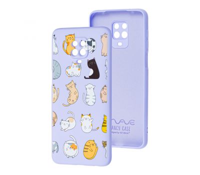Чохол для Xiaomi Redmi Note 9s/9 Pro Wave Fancy funny cats / light purple