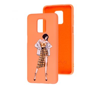 Чохол для Xiaomi Redmi Note 9s/9 Pro Wave Fancy plaid skirt girl / peach