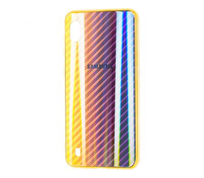 Чохол для Samsung Galaxy A10 (A105) Carbon Gradient Hologram золотистий
