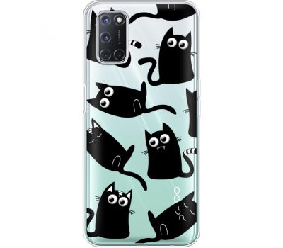 Силіконовий чохол BoxFace OPPO A52 с 3D-глазками Black Kitty (41582-cc73)