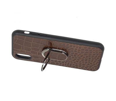 Чохол для iPhone X / Xs Genuine Leather Croco коричневий 1764118