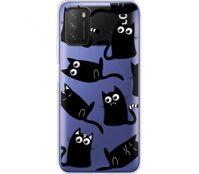 Силіконовий чохол BoxFace Xiaomi Poco M3 с 3D-глазками Black Kitty (41587-cc73)