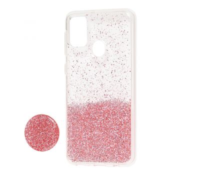 Чохол для Samsung Galaxy M21 / M30s Fashion блискітки + popsocket рожевий
