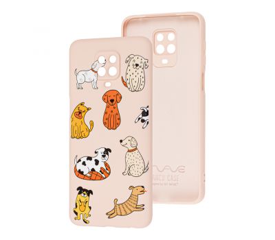 Чохол для Xiaomi Redmi Note 9s/9 Pro Wave Fancy funny dogs / pink sand