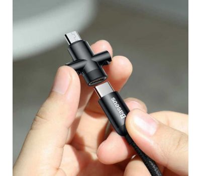 Кабель USB Baseus U-shaped Portable Type-C/Micro USB Cable чорний 1783440