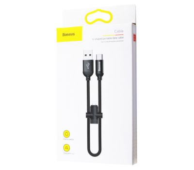 Кабель USB Baseus U-shaped Portable Type-C/Micro USB Cable чорний 1783439