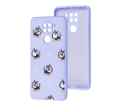 Чохол для Xiaomi Redmi Note 9 Wave Fancy haski / light purple
