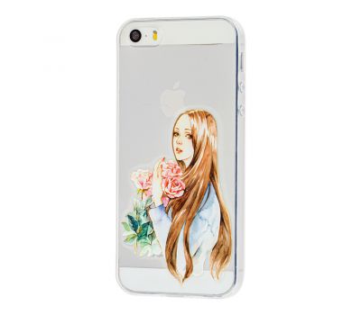 Чохол для iPhone 5 дівчина з квітами