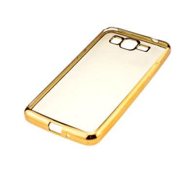 Силіконовий чохол Samsung G530H/G531H Galaxy Grand Prime з окантовкою золотистий