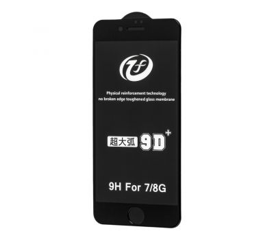 Захисне скло 9D для iPhone 7/8 Full Glue 9K чорне (ОЕМ)