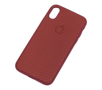 Чохол Carbon New для iPhone Xs Max темно-червоний 1807922
