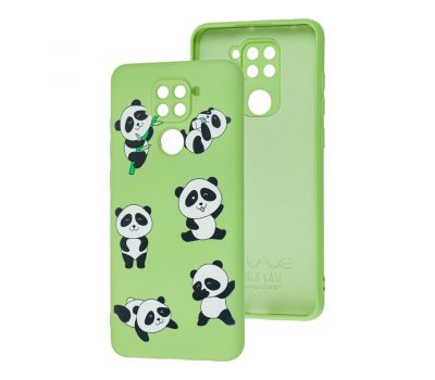 Чохол для Xiaomi Redmi Note 9 Wave Fancy funny panda / mint gum