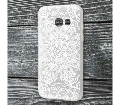 Чохол для Samsung Galaxy A3 2017 (A320) силіконовий з принтом білі квіти