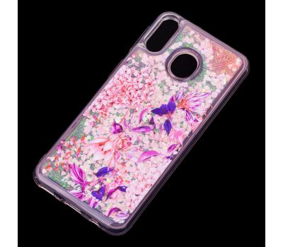 Чохол для Samsung Galaxy M20 (M205) Блиск вода рожевий "рожево-фіолетові квіти" 1833207