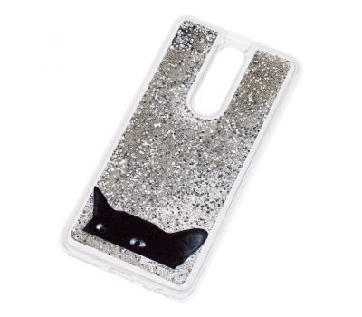 Чохол для Meizu M8 Note Блискучі вода сріблястий "чорний кіт" 1834233