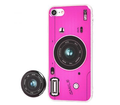 Чохол Photo Popsocket для iPhone 7/8 з попсокетом рожевий