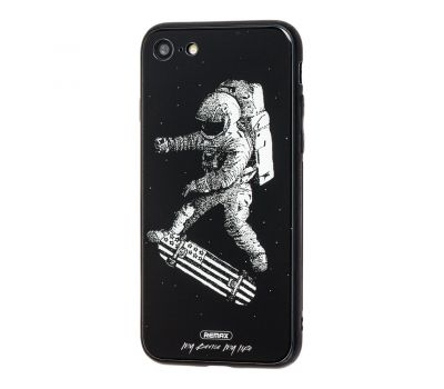Чохол White Knight для iPhone 7/8 Glass космонавт