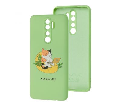 Чохол для Xiaomi Redmi Note 8 Pro Wave Fancy freelance cat/mint gum