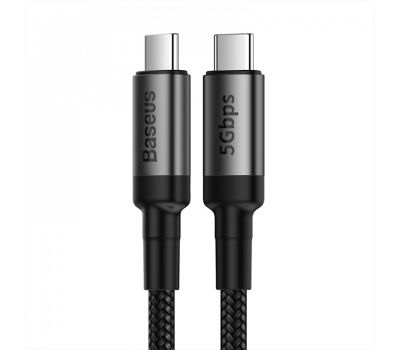 Кабель USB Baseus Cafule Type-C to Type-C PD3.1 60W (1.0m) чорно сірий 1852616