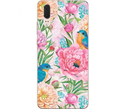 Силіконовий чохол BoxFace Huawei P20 Birds in Flowers (33128-up2374)