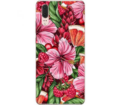 Силіконовий чохол BoxFace Huawei P20 Tropical Flowers (33128-up2416)