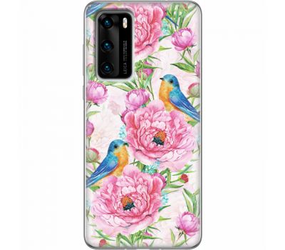 Силіконовий чохол BoxFace Huawei P40 Birds and Flowers (39746-up2376)