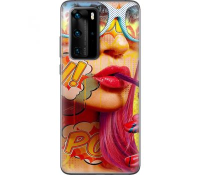 Силіконовий чохол BoxFace Huawei P40 Pro Yellow Girl Pop Art (39750-up2442)