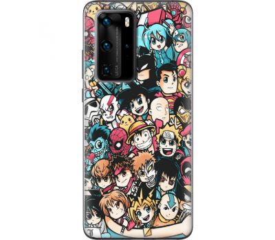 Силіконовий чохол BoxFace Huawei P40 Pro Anime Stickers (39750-up2458)