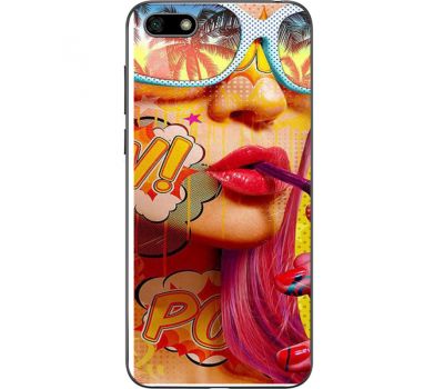 Силіконовий чохол BoxFace Huawei Y5 2018 Yellow Girl Pop Art (33370-up2442)