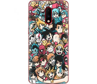 Силіконовий чохол BoxFace OnePlus 7 Anime Stickers (37256-up2458)