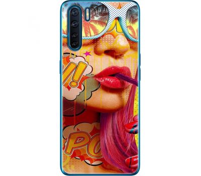 Силіконовий чохол BoxFace OPPO A91 Yellow Girl Pop Art (41576-up2442)