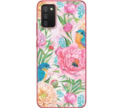 Силіконовий чохол BoxFace Samsung A025 Galaxy A02S Birds in Flowers (41511-up2374)