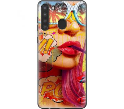 Силіконовий чохол BoxFace Samsung A215 Galaxy A21 Yellow Girl Pop Art (39760-up2442)