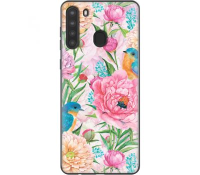 Силіконовий чохол BoxFace Samsung A215 Galaxy A21 Birds in Flowers (39760-up2374)