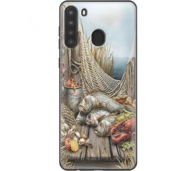 Силіконовий чохол BoxFace Samsung A215 Galaxy A21 Удачная рыбалка (39760-up2418)