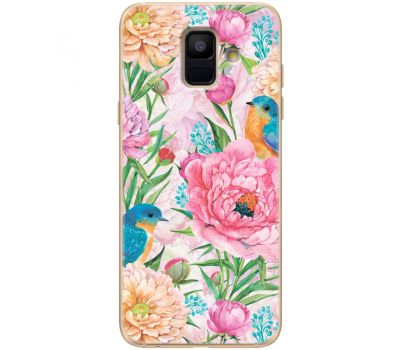 Силіконовий чохол BoxFace Samsung A600 Galaxy A6 2018 Birds in Flowers (33376-up2374)