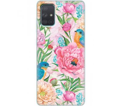 Силіконовий чохол BoxFace Samsung A715 Galaxy A71 Birds in Flowers (38850-up2374)