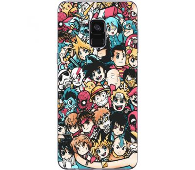 Силіконовий чохол BoxFace Samsung A730 Galaxy A8 Plus (2018) Anime Stickers (32658-up2458)
