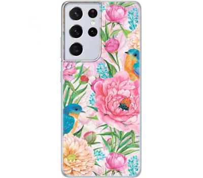 Силіконовий чохол BoxFace Samsung G998 Galaxy S21 Ultra Birds in Flowers (41719-up2374)