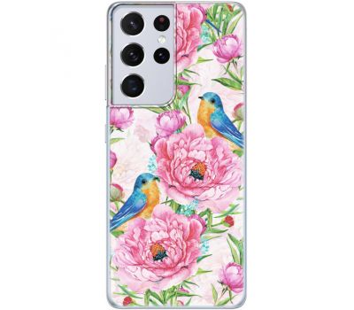 Силіконовий чохол BoxFace Samsung G998 Galaxy S21 Ultra Birds and Flowers (41719-up2376)