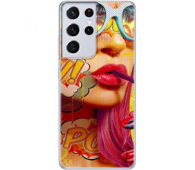 Силіконовий чохол BoxFace Samsung G998 Galaxy S21 Ultra Yellow Girl Pop Art (41719-up2442)