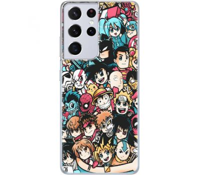 Силіконовий чохол BoxFace Samsung G998 Galaxy S21 Ultra Anime Stickers (41719-up2458)