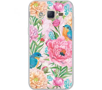 Силіконовий чохол BoxFace Samsung J200H Galaxy J2 Birds in Flowers (24495-up2374)