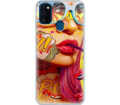 Силіконовий чохол BoxFace Samsung M307 Galaxy M30s Yellow Girl Pop Art (38209-up2442)