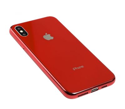 Чохол для iPhone Xs Max силікон-скло червоний 1941099