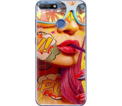 Силіконовий чохол BoxFace Huawei Y6 Prime 2018 / Honor 7A Pro Yellow Girl Pop Art (33830-up2442)